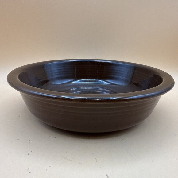 Fiesta Fiestaware Brown Rimmed Coupe Soup Cereal Bowl 6 7/8" - Picture 1 of 5